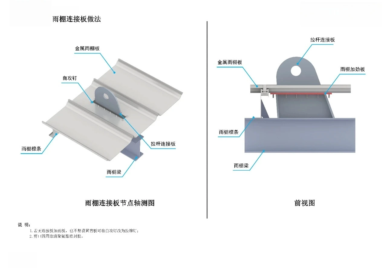Details of canopy connecting plate