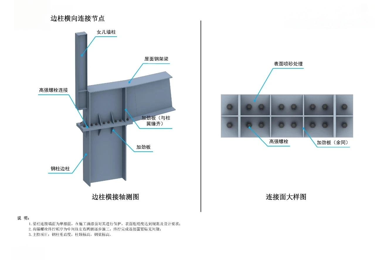 Edge column transverse connection node